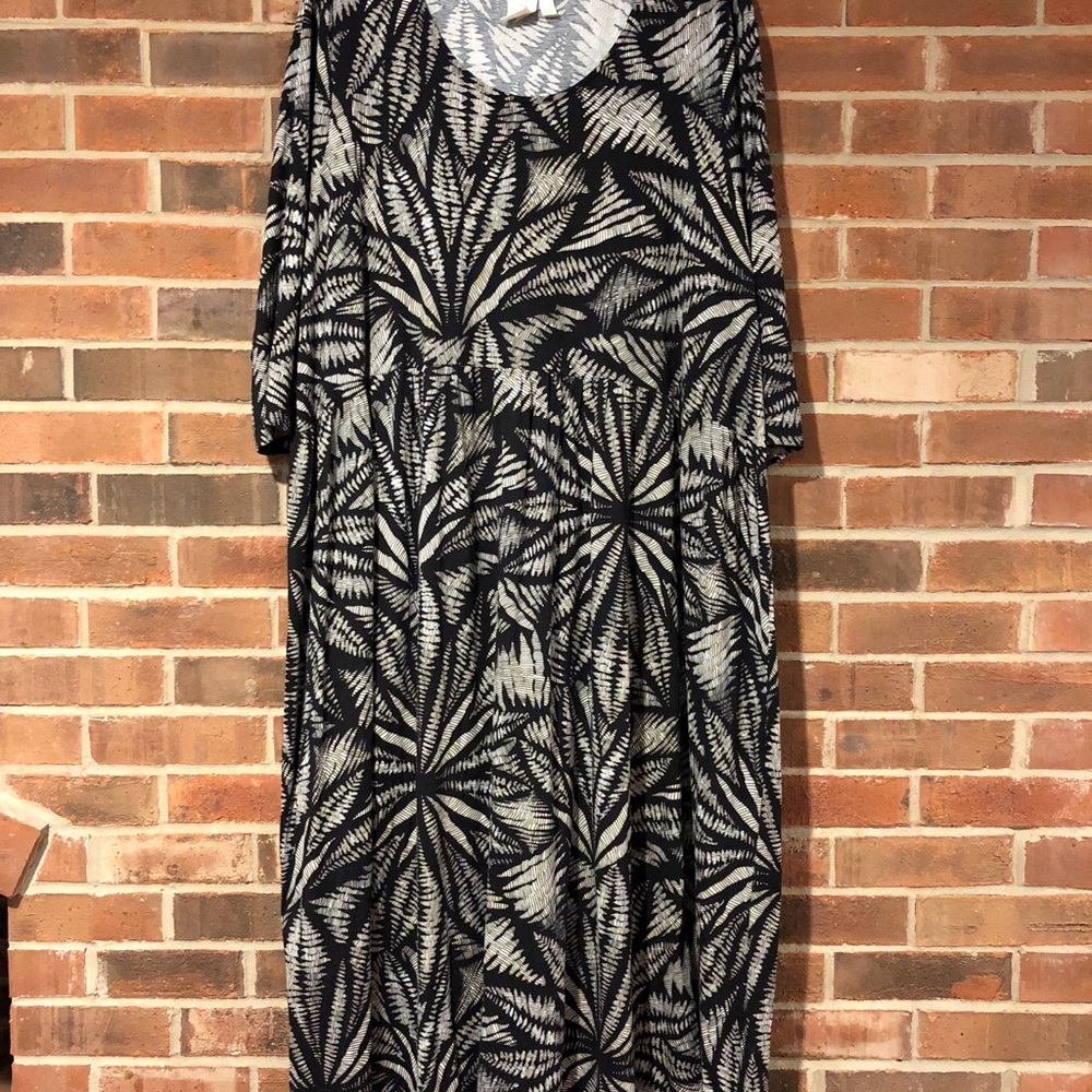 ULLA POPKEN Black & White Tropical Sz 32/34 Dress